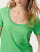 Tee-shirt manches courtes vert iris&eacute;-4