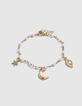 Bracelets dor&eacute;s perles et charms fille-4