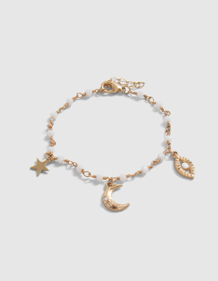 Goldfarbenes Mädchenarmband mit Perlen und Charms - IKKS