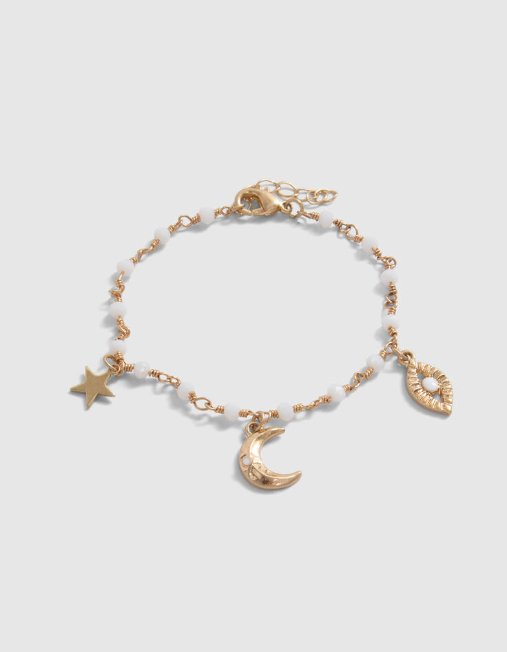 Bracelets dor&eacute;s perles et charms fille-4
