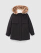 Parka 2 en 1 negra lentejuelas chaqueta acolchada niña-2