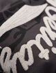 Graues Jungen-T-Shirt gestickter Bär Schriftzug-6