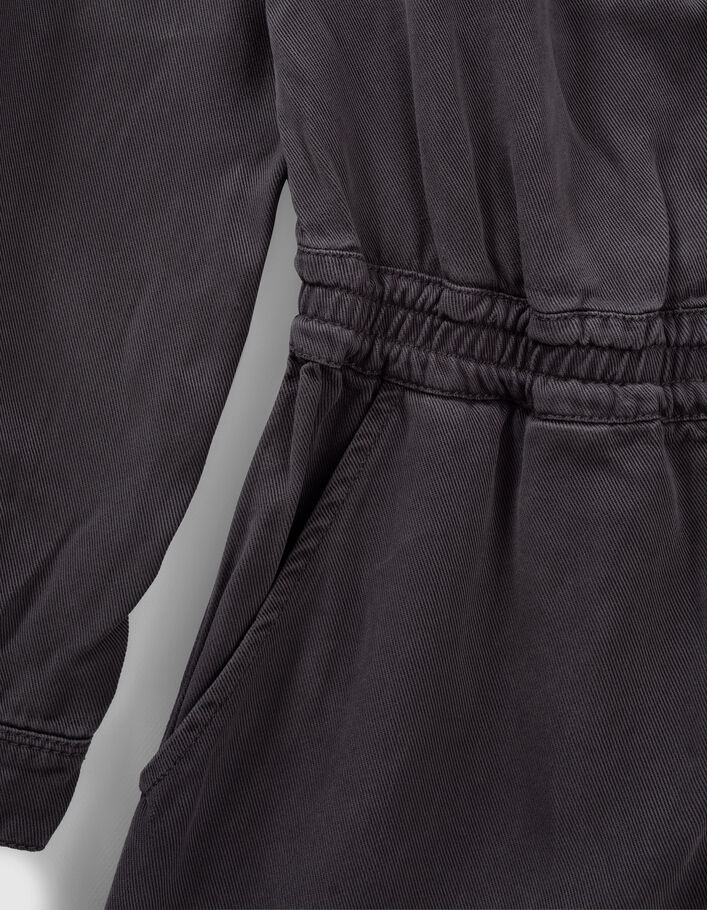 Grauer Mädchenoverall mit Reißverschluss aus Lyocell®-6