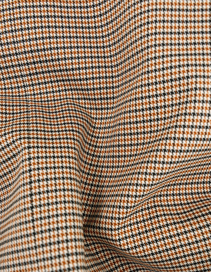 Trench largo camel pata de gallo mujer-7