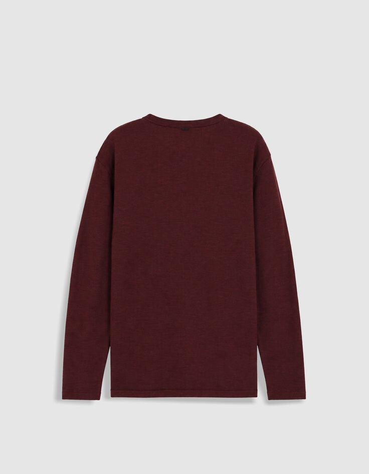 Pull prune tricot flamm&eacute; Homme-2