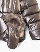 Anorak champán largo medio piel con guantes niña-5
