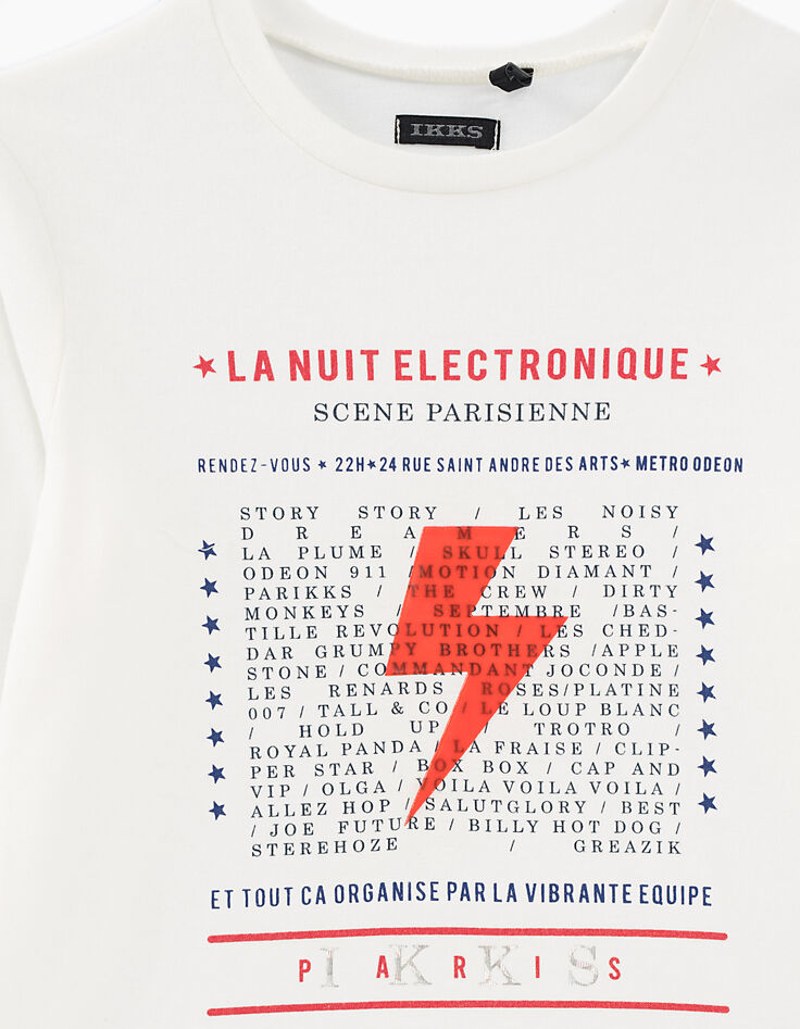 Cremeweißes Jungen-T-Shirt La Nuit Electronique IKKS -2 Cremeweißes Jungen-T-Shirt La Nuit Electronique IKKS -2