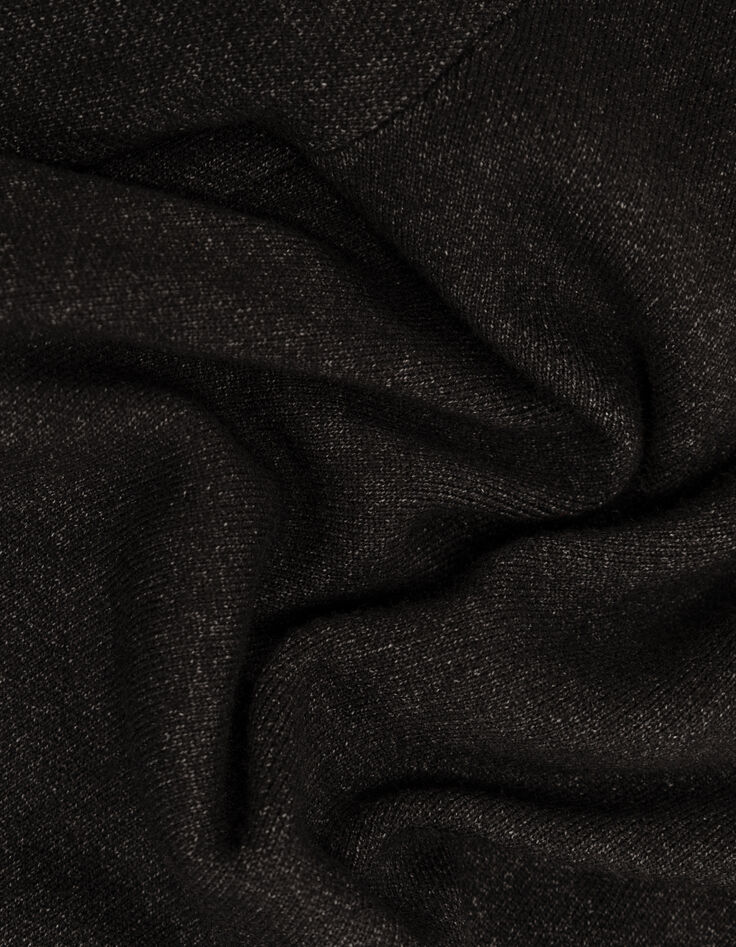 Jersey negro cuello polo Intarsia mensaje chico espalda-7