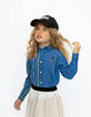 Boys’ blue shirt with striped mix-2