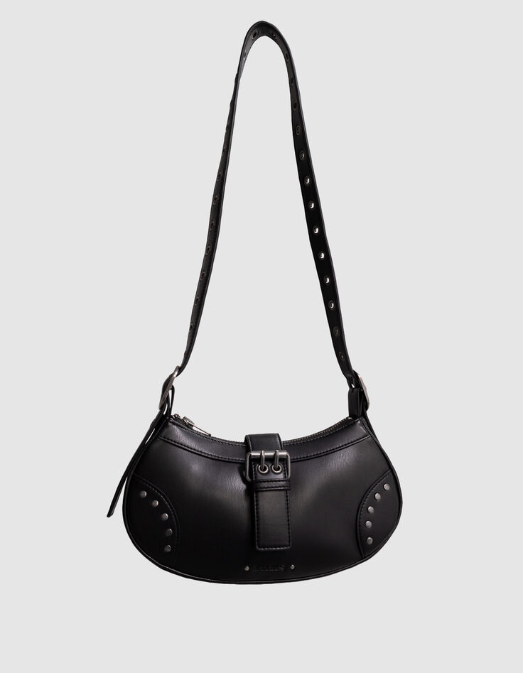 Zwarte handtas met sierstuds meisjes-5