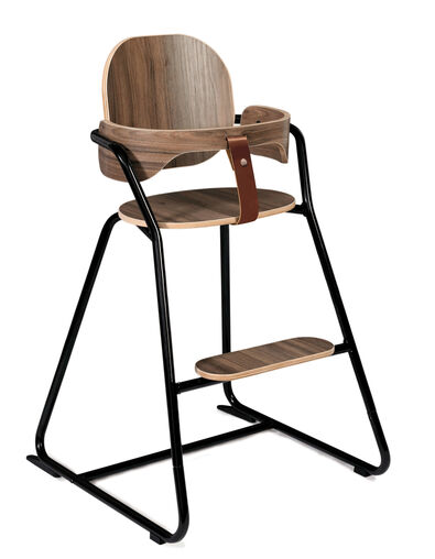 CHARLIE CRANE Tibu walnut and black flexible high chair - IKKS