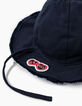Chapeau réversible navy et rayé bébé fille-2