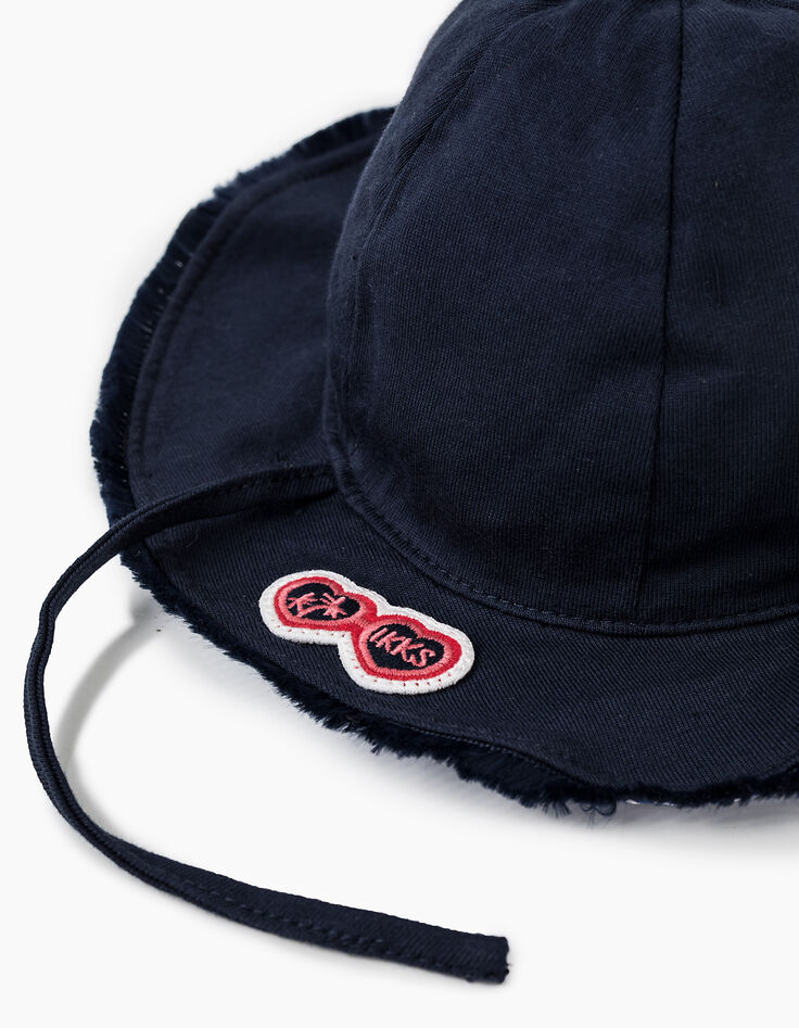 Chapeau réversible navy et rayé bébé fille-2 Chapeau réversible navy et rayé bébé fille-2