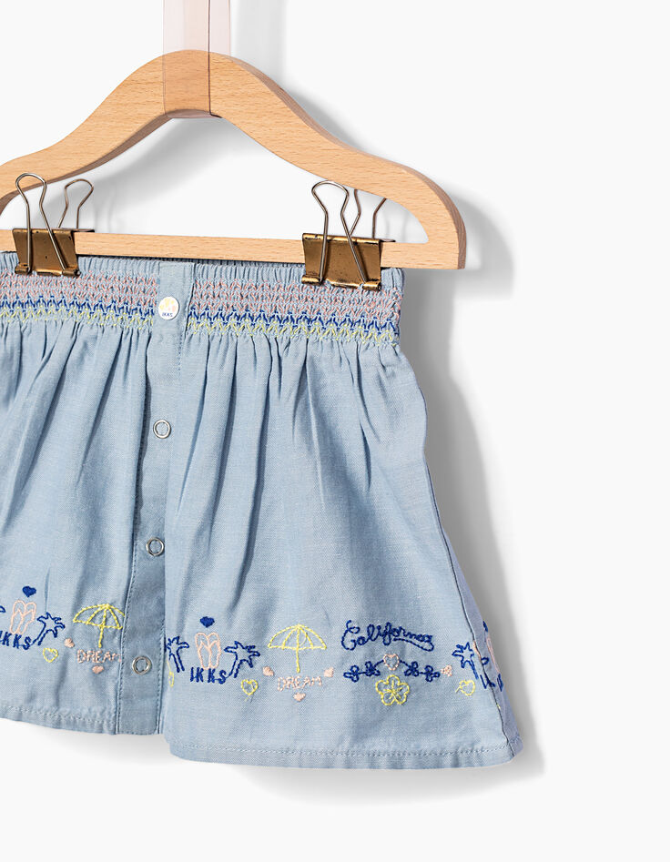 Set wit T-shirt en blauwe rok voor babymeisjes-7