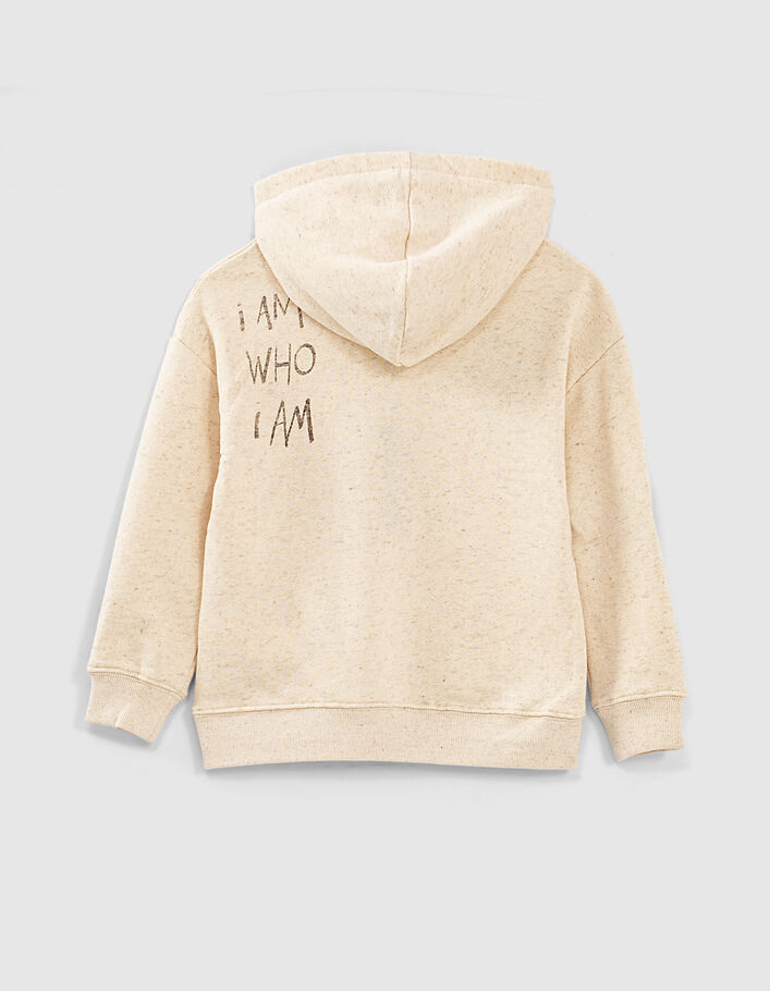 Boys’ ivory hoodie with print and embroidery - IKKS