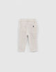 Pantalón beige rayas tirantes bebé niño-4