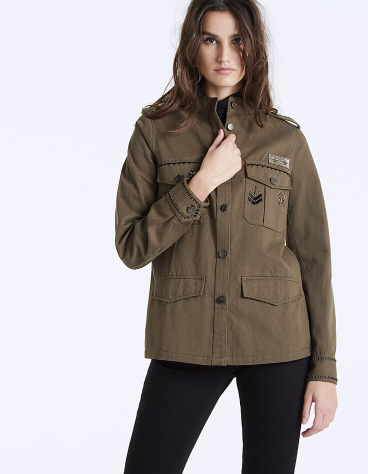 Parka saharienne broderies bijoux femme-3