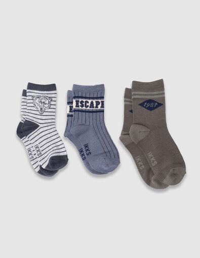 Calcetines caqui azul grisáceo niño - IKKS