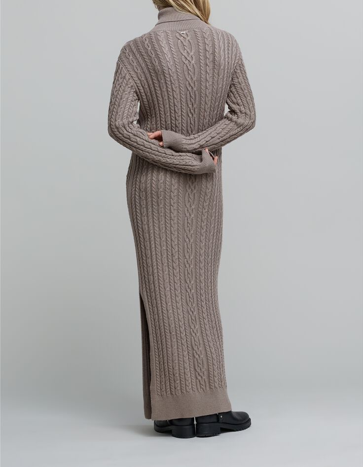 Vestido midi de mujer de punto de s&eacute;samo con vueltas-2