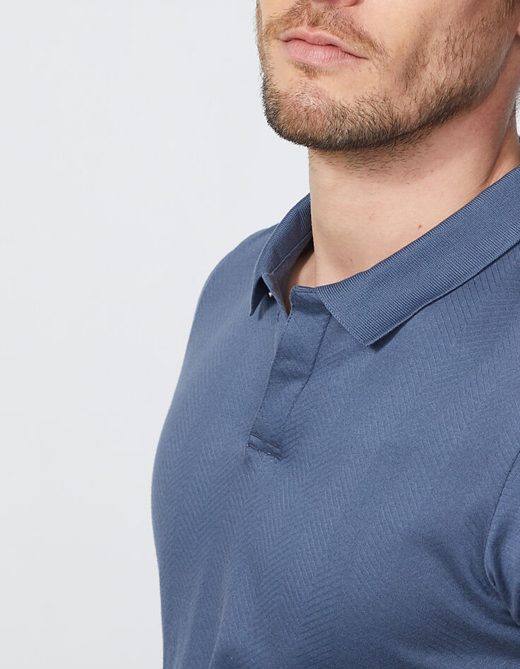 Polo stone jacquard chevrons Homme-4