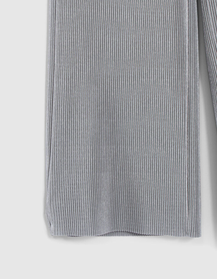 Pantalon large argenté plissé fille-4 Pantalon large argenté plissé fille-4