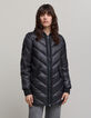 Women’s long light padded jacket+sweatshirt fabric hood-2