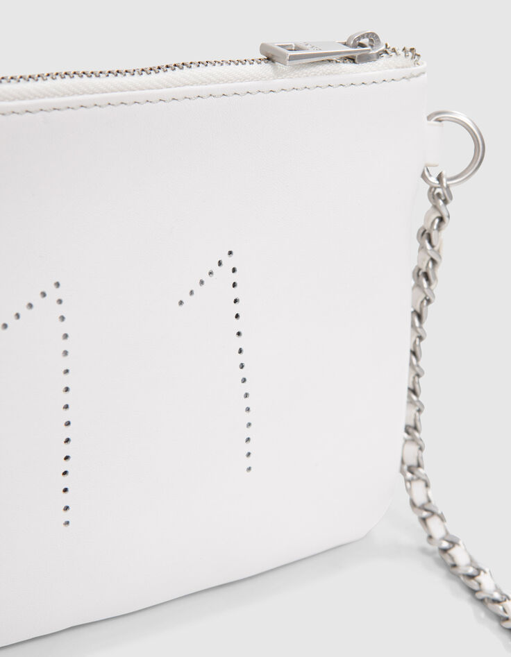 Damen-Clutch 111&nbsp;aus wei&szlig;em perforiertem Leder-3