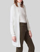 Women’s ecru mid-length cardigan, embroidered chevrons-2