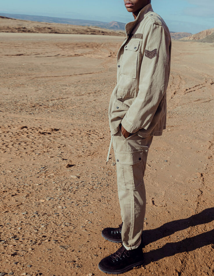 Pantalón militarTerra® Denim caqui claro hombre-8