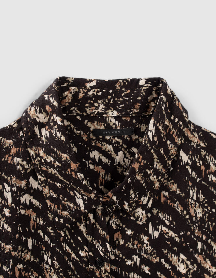 Camisa negra estampado carboncillo mujer-4