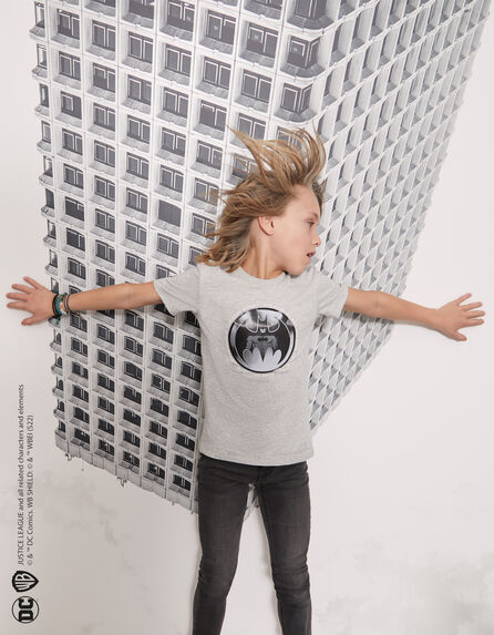 Boys’ grey IKKS - BATMAN T-shirt with lenticular image