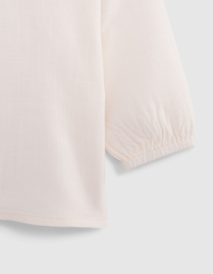 Shirt voor babymeisjes in ecru met kanten kraag-6