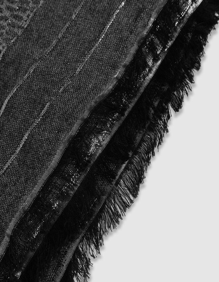 Grijze sjaal jacquard metallic pythonmotief Dames-4