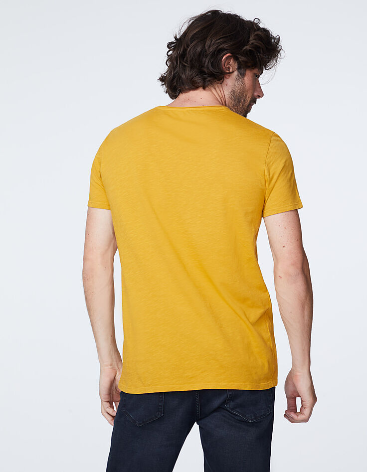 Men’s yellow Essential V-neck T-shirt-3