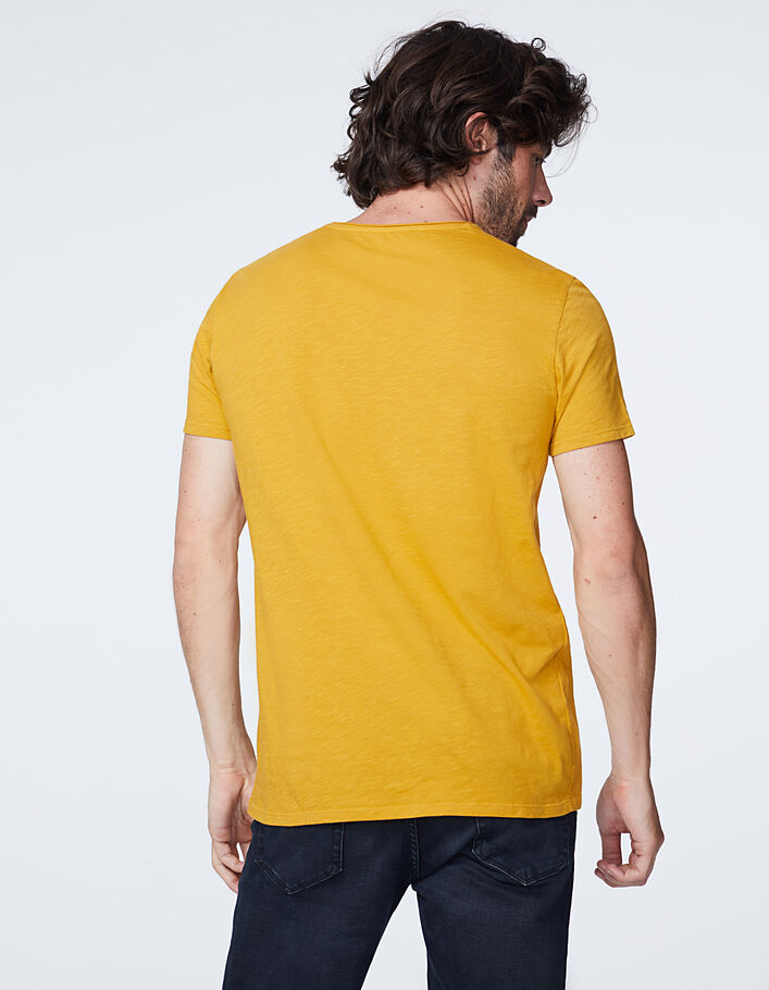 Gelbes Herren-T-Shirt Essentiel mit V-Ausschnitt - IKKS