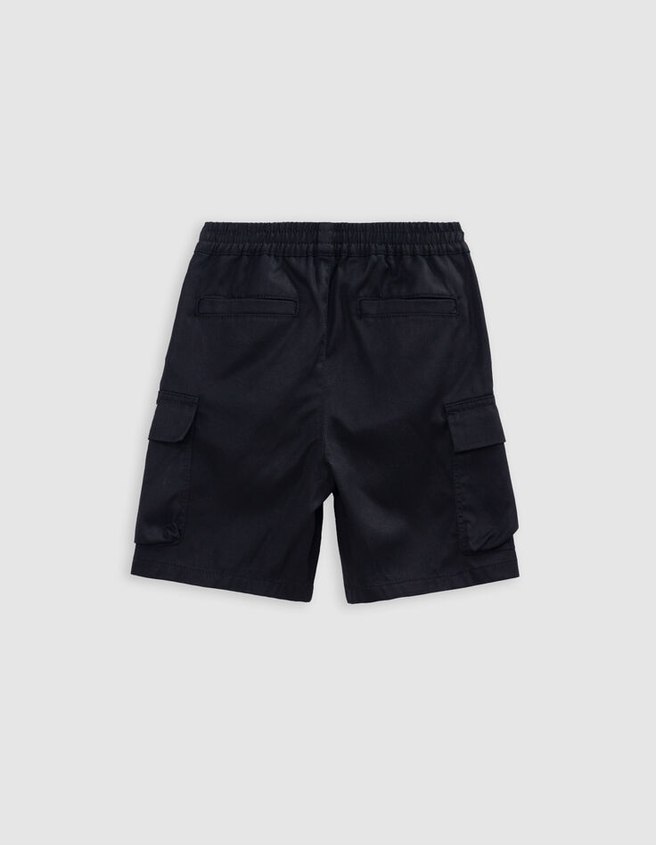 Schwarze Jungen-JOGGER-Bermudas aus Lyocell-Mix-4
