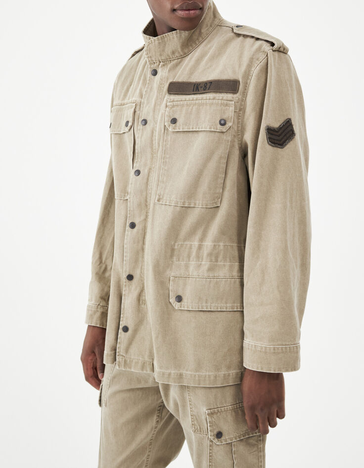 Sahariana Terra® Denim caqui claro hombre-5
