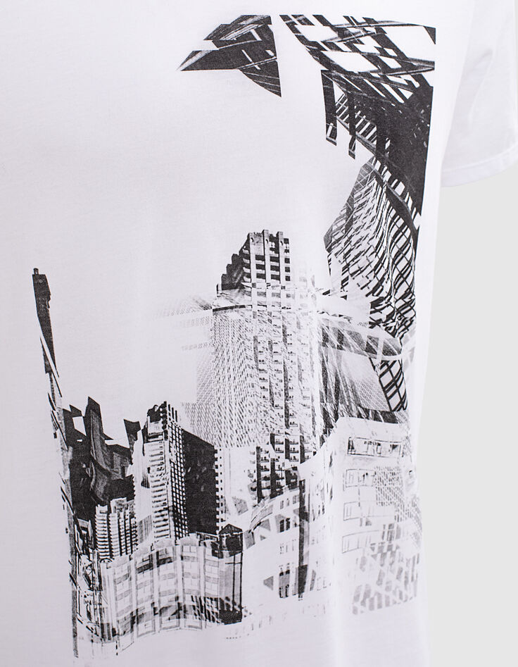 Tee-shirt blanc visuel ville Homme-2