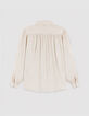 Blouse &eacute;crue satin&eacute;e motif pois col lavalli&egrave;re Femme-8