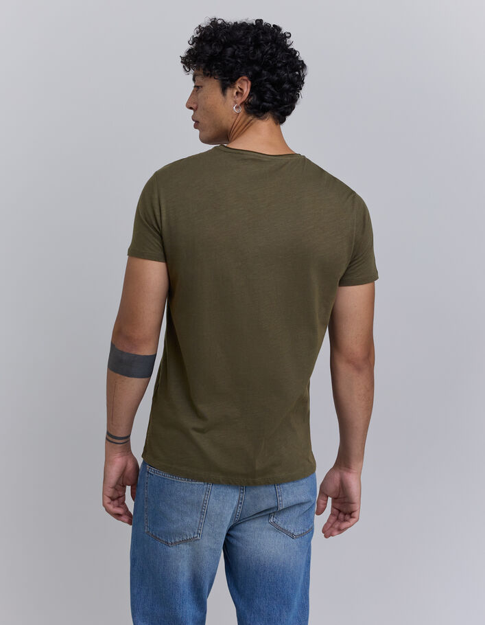 T-shirt L'Essentiel dark kaki à col V Homme-3