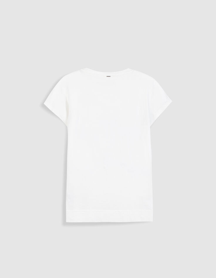 Tee-shirt col rond blanc visuel piments et messages Femme-6