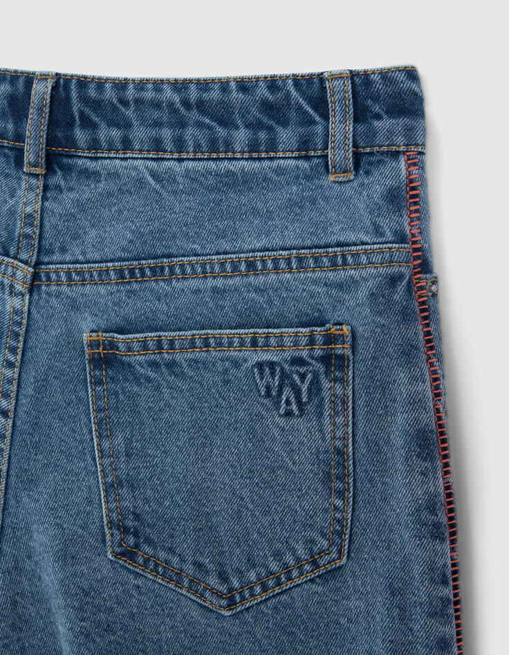 Shorts vaqueros azul waterless hilos bordados ni&ntilde;a-8