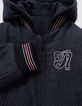 Blouson réversible esprit teddy noir et gris garçon-6