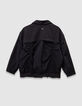 Girls’ black mixed fabric jacket-4