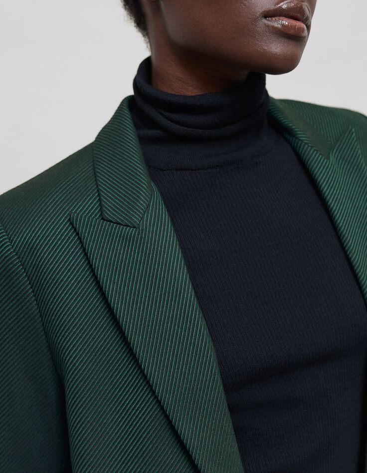 Women's emerald pinstripe suit jacket-5