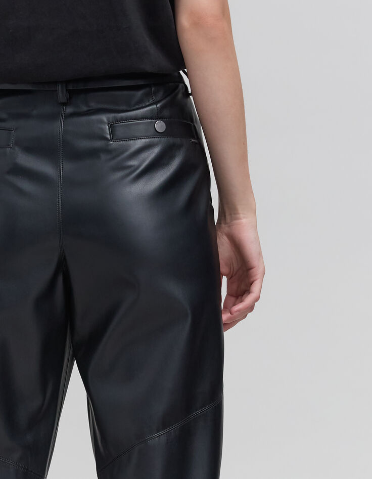 Pantalón de mujer 7/8 rock negro zanahoria-6