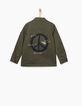 Kaki safari-jasje Peace & Love rug -2