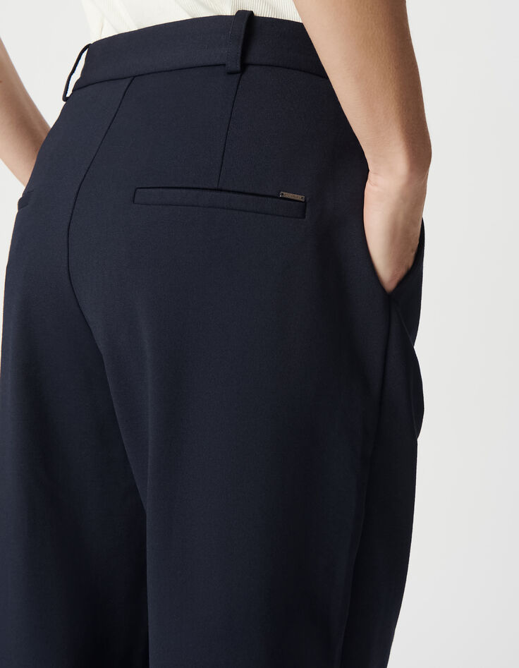 Marine geklede broek wideleg milanotricot Dames-4