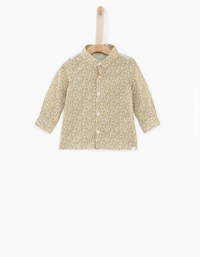 Camisa amarillo medio tejido Liberty de flores bebé niño  - IKKS