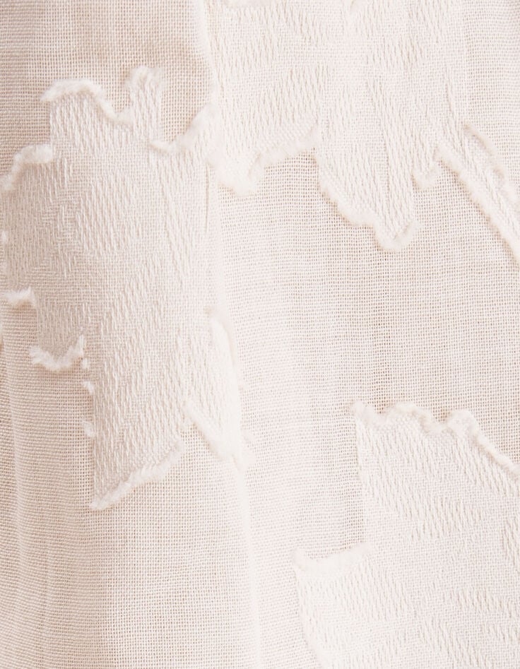 Ecru jurk jacquard bloemen en borduursels meisjes-7